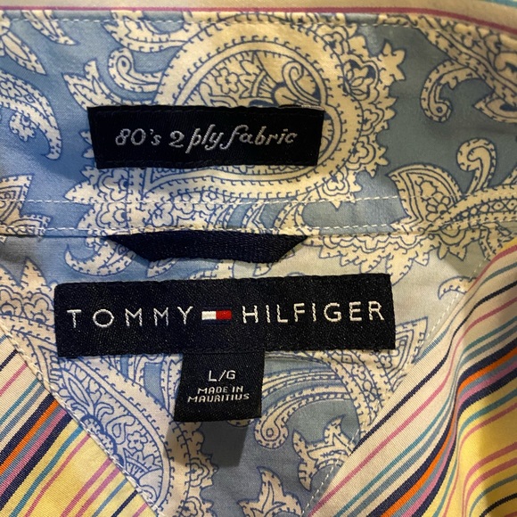 Vintage Striped Tommy Hilfiger Button Up T-Shirt - Picture 4 of 6